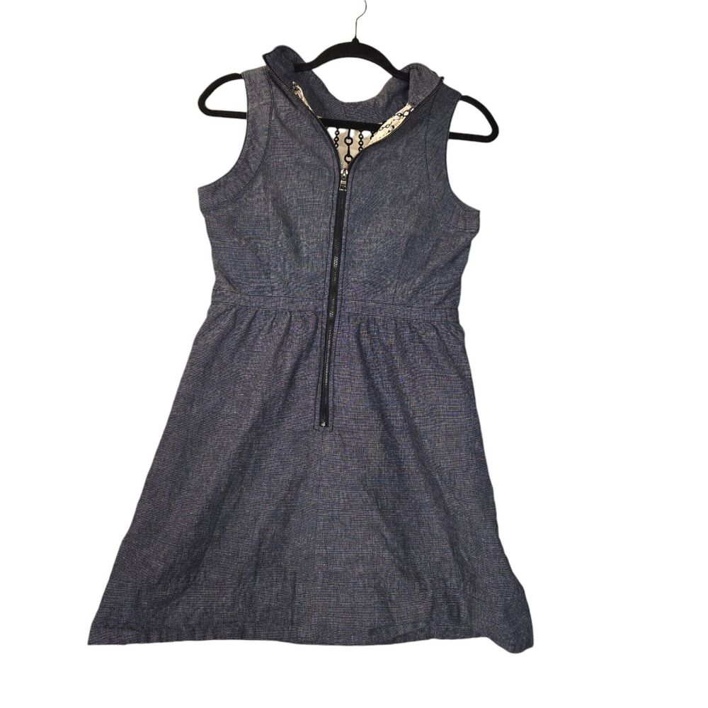 Tulle Brand Womens Small Dress Denim‎ Mini Pockets Belt Pattern Lining Classy